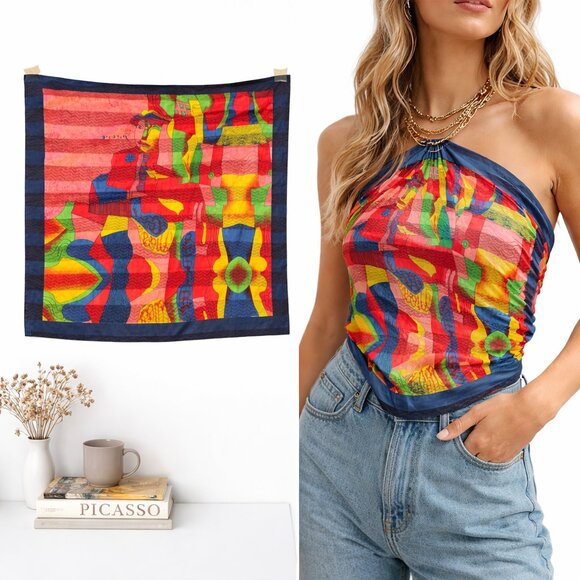 Accessories - Vintage Pablo Picasso Abstract Art Print Large Square Scarf🎨